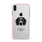 Sprocker Personalised Apple iPhone Xs Max Impact Case Pink Edge on Silver Phone