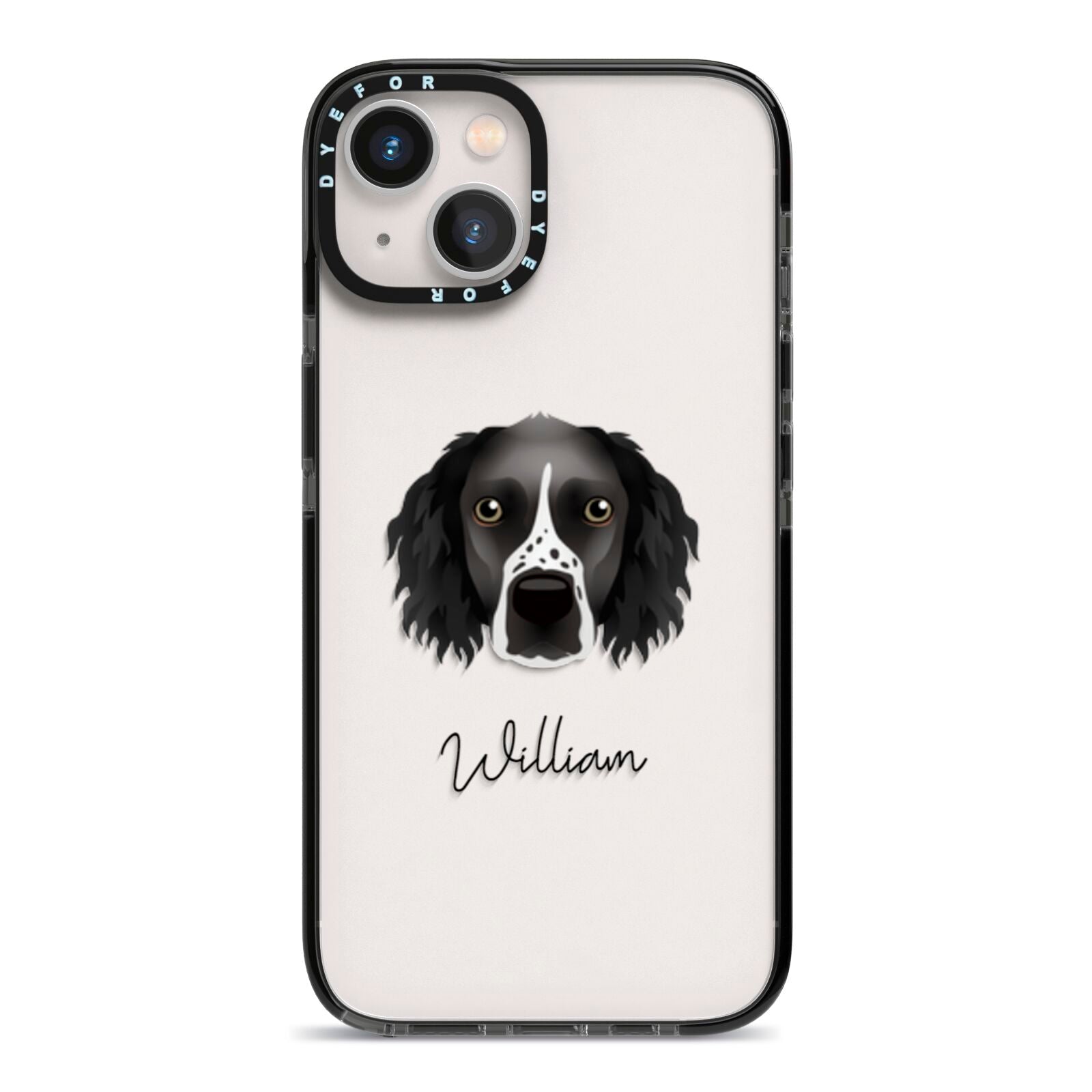 Sprocker Personalised iPhone 13 Black Impact Case on Silver phone