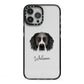 Sprocker Personalised iPhone 13 Pro Max Black Impact Case on Silver phone