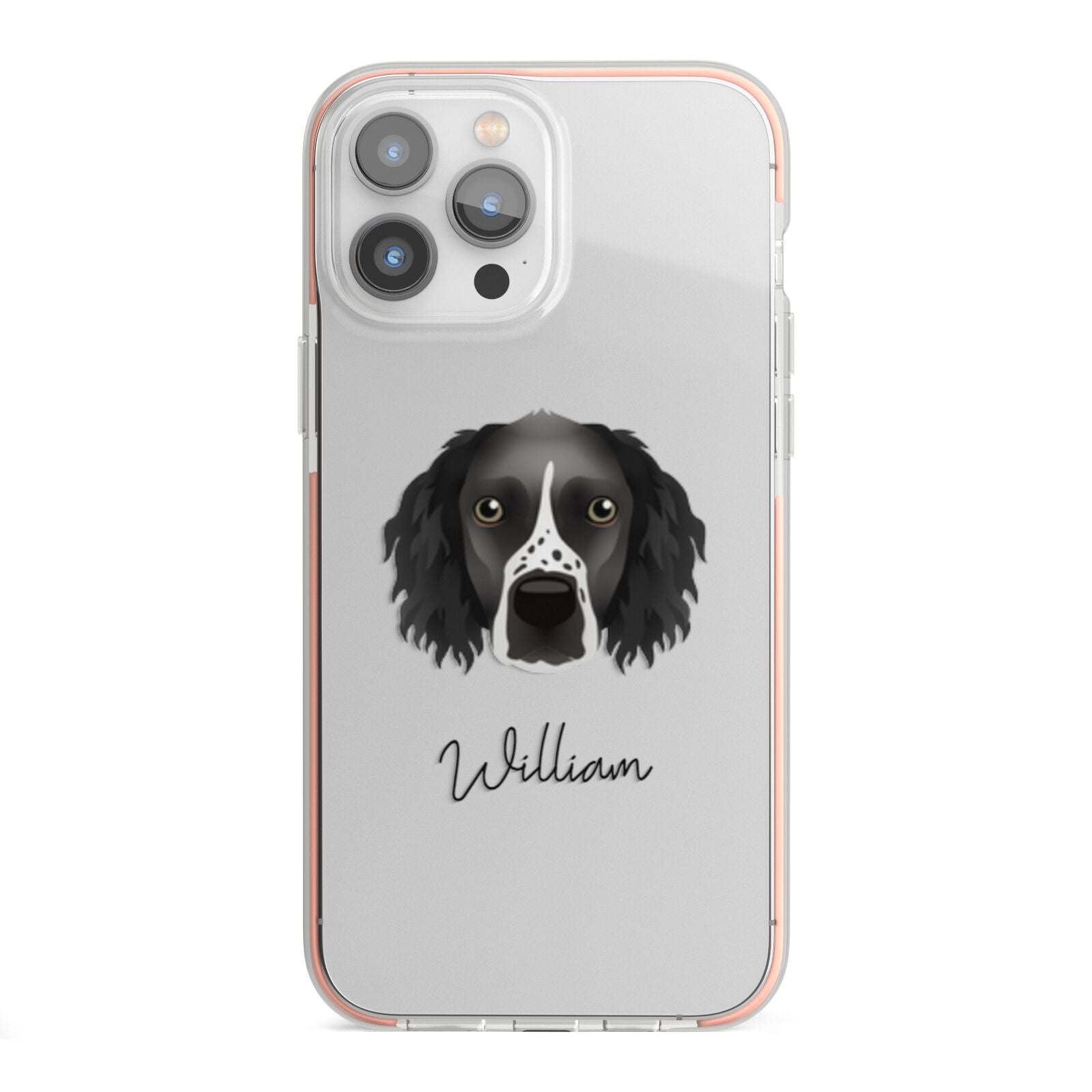Sprocker Personalised iPhone 13 Pro Max TPU Impact Case with Pink Edges