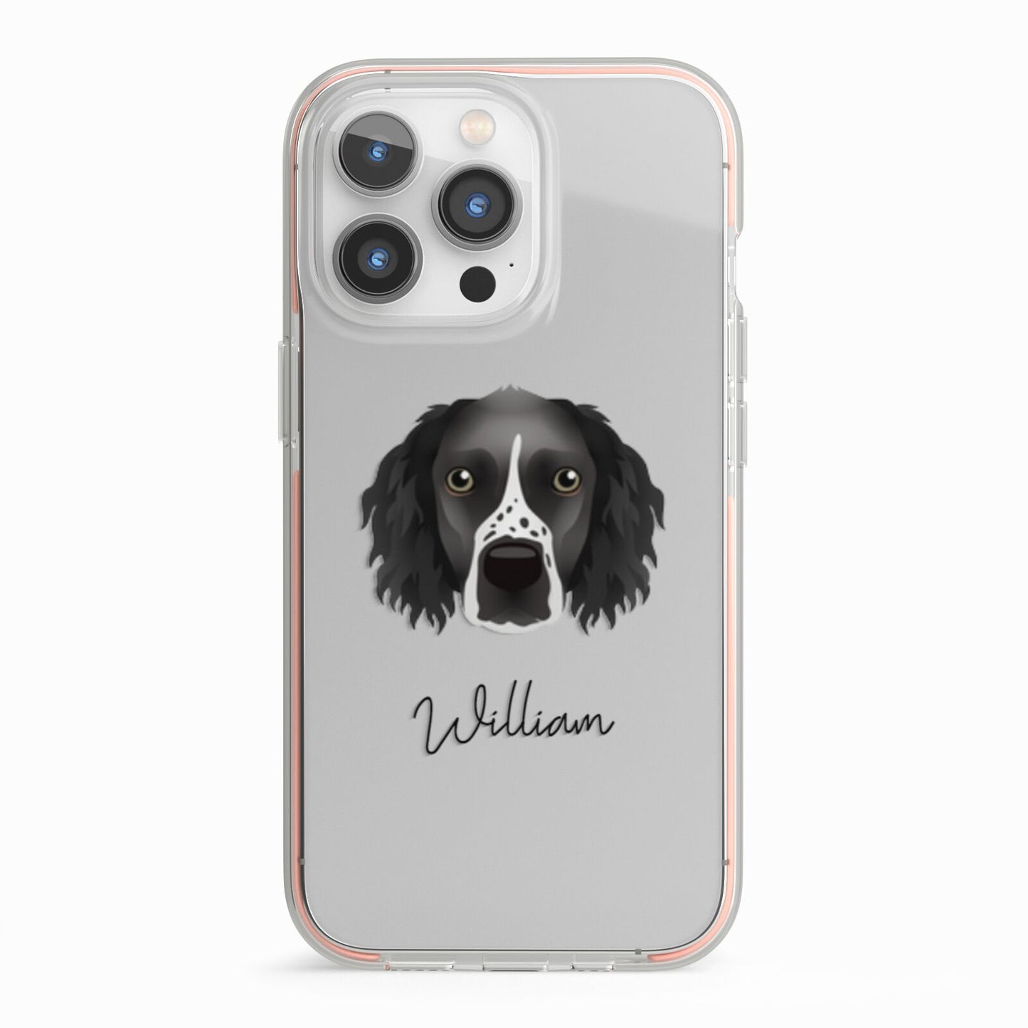 Sprocker Personalised iPhone 13 Pro TPU Impact Case with Pink Edges