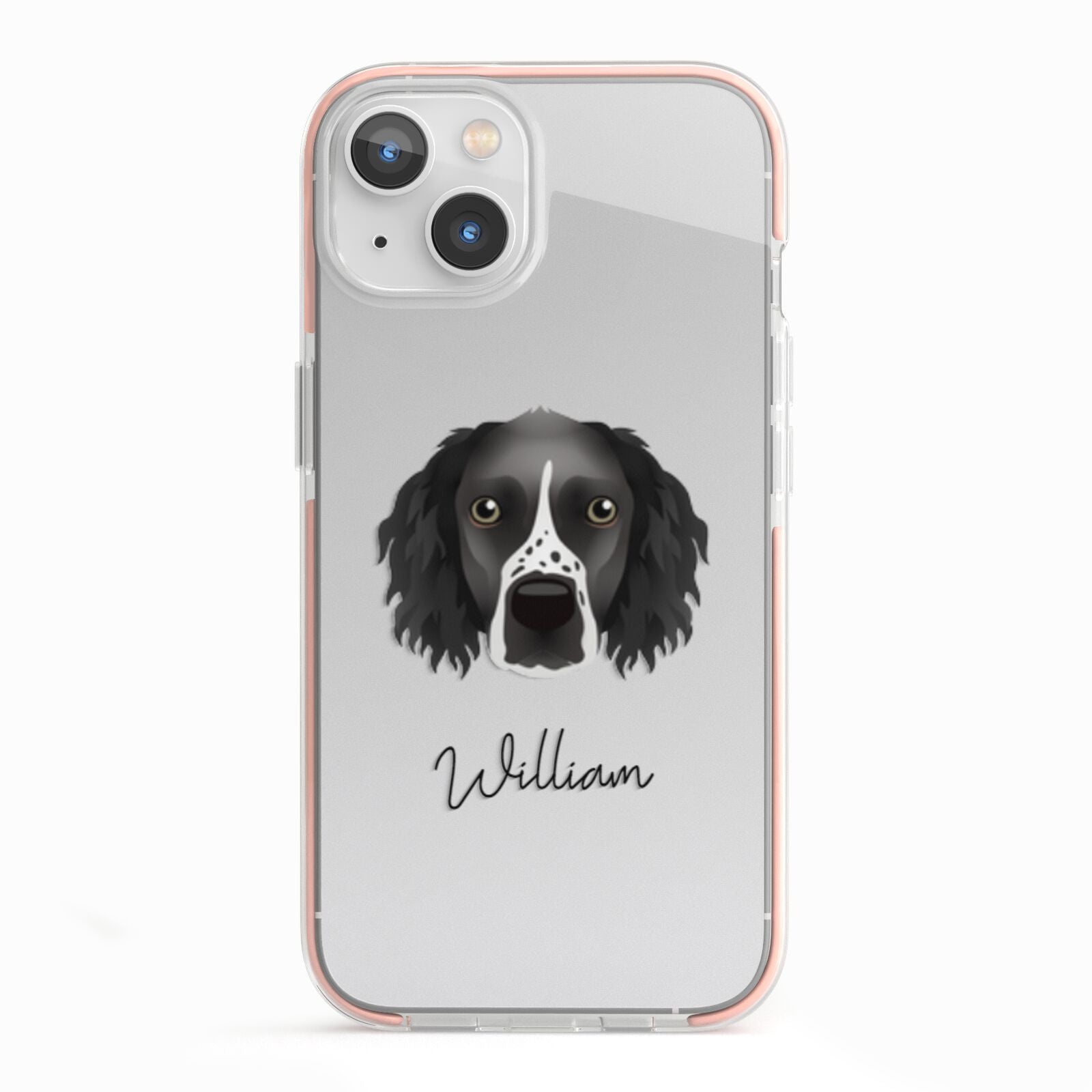 Sprocker Personalised iPhone 13 TPU Impact Case with Pink Edges