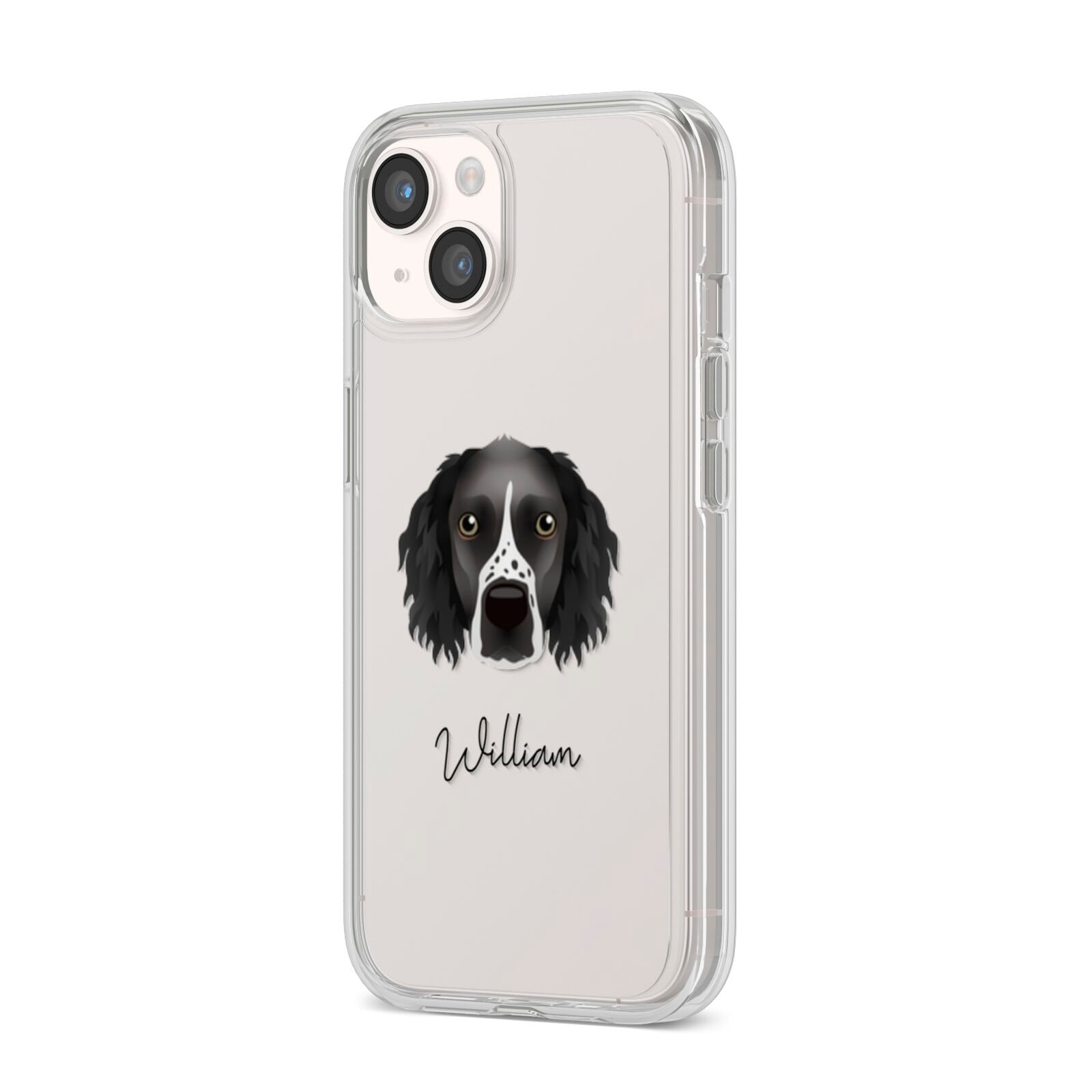 Sprocker Personalised iPhone 14 Clear Tough Case Starlight Angled Image