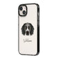 Sprocker Personalised iPhone 14 Plus Black Impact Case Side Angle on Silver phone