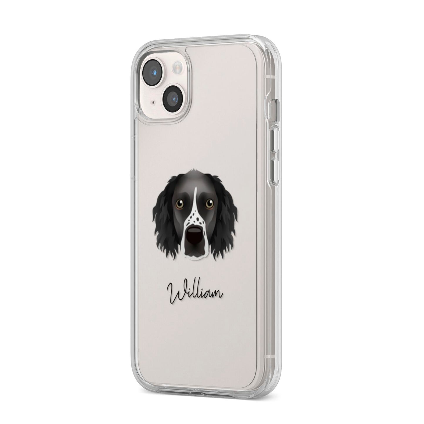 Sprocker Personalised iPhone 14 Plus Clear Tough Case Starlight Angled Image