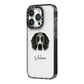 Sprocker Personalised iPhone 14 Pro Black Impact Case Side Angle on Silver phone