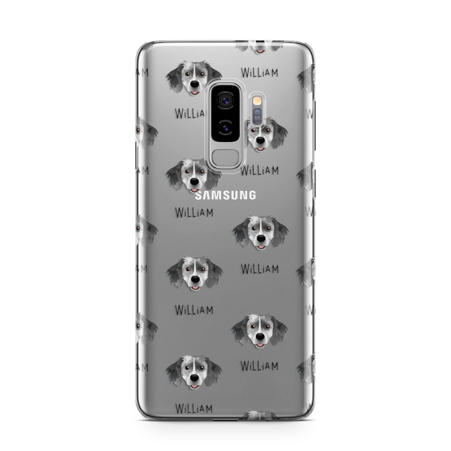 Sprollie Icon with Name Samsung Galaxy S9 Plus Case on Silver phone