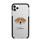 Sprollie Personalised Apple iPhone 11 Pro Max in Silver with Black Impact Case
