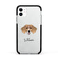 Sprollie Personalised Apple iPhone 11 in White with Black Impact Case