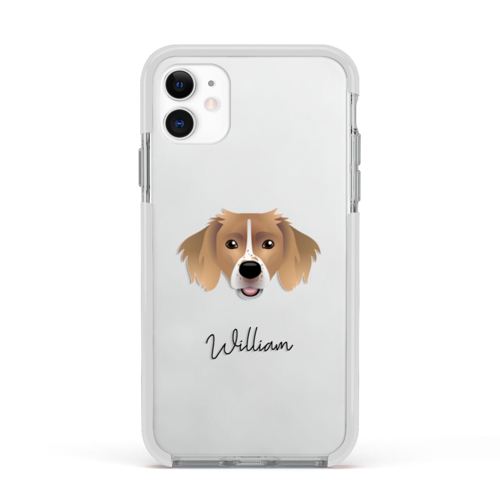 Sprollie Personalised Apple iPhone 11 in White with White Impact Case