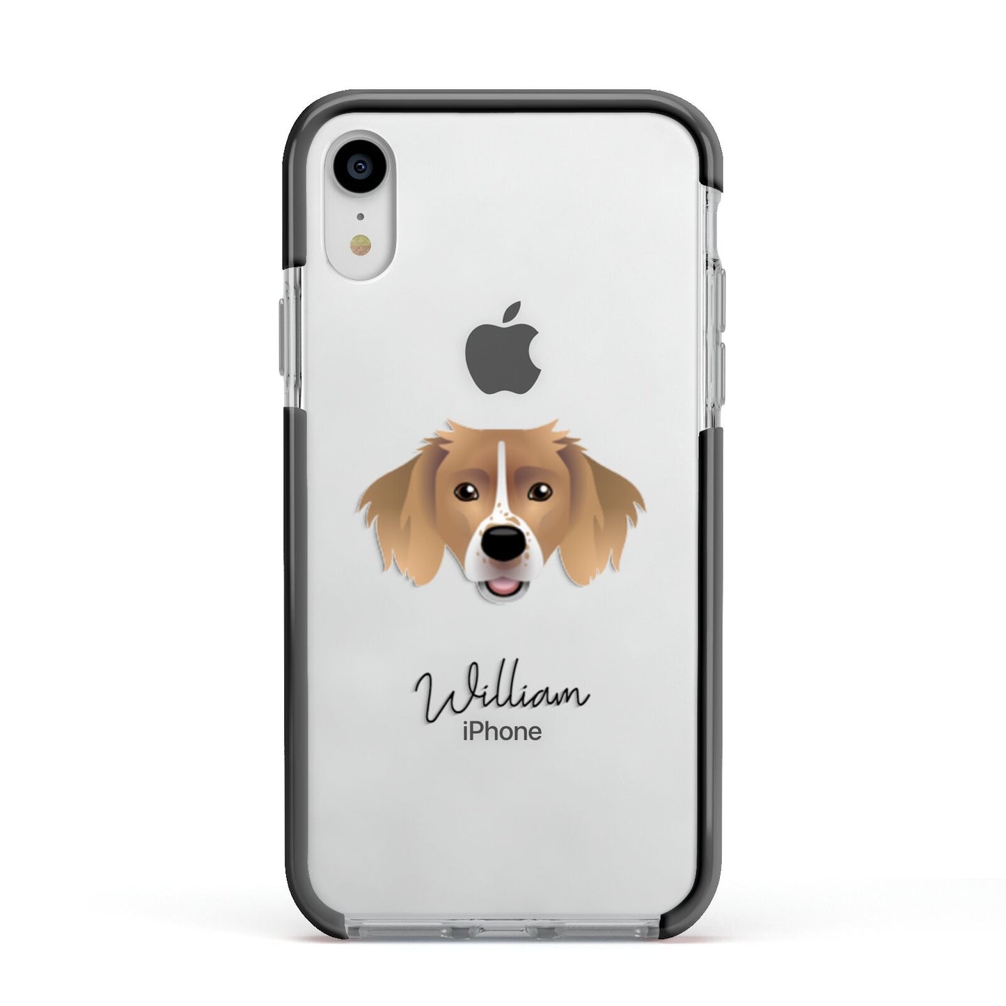 Sprollie Personalised Apple iPhone XR Impact Case Black Edge on Silver Phone