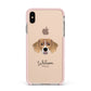 Sprollie Personalised Apple iPhone Xs Max Impact Case Pink Edge on Gold Phone