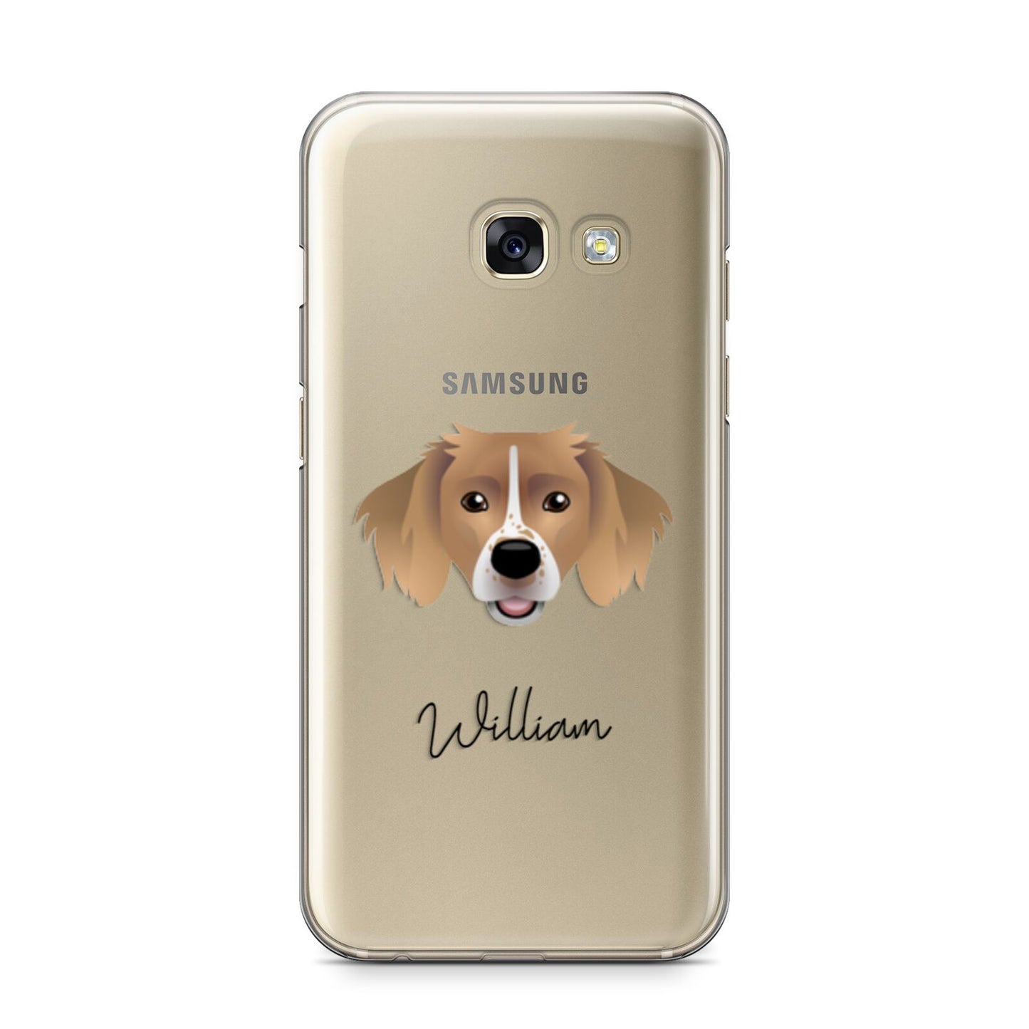 Sprollie Personalised Samsung Galaxy A3 2017 Case on gold phone