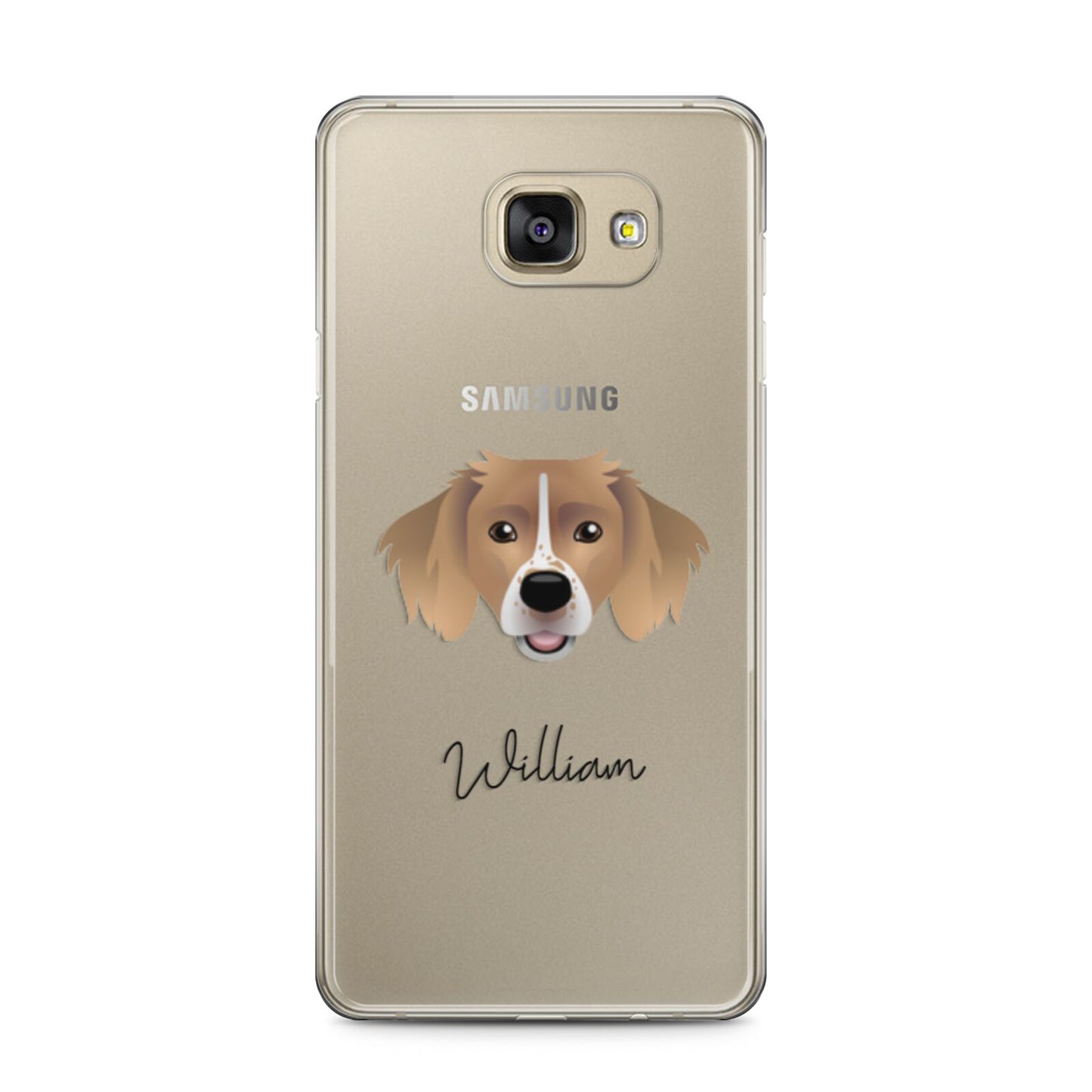 Sprollie Personalised Samsung Galaxy A5 2016 Case on gold phone