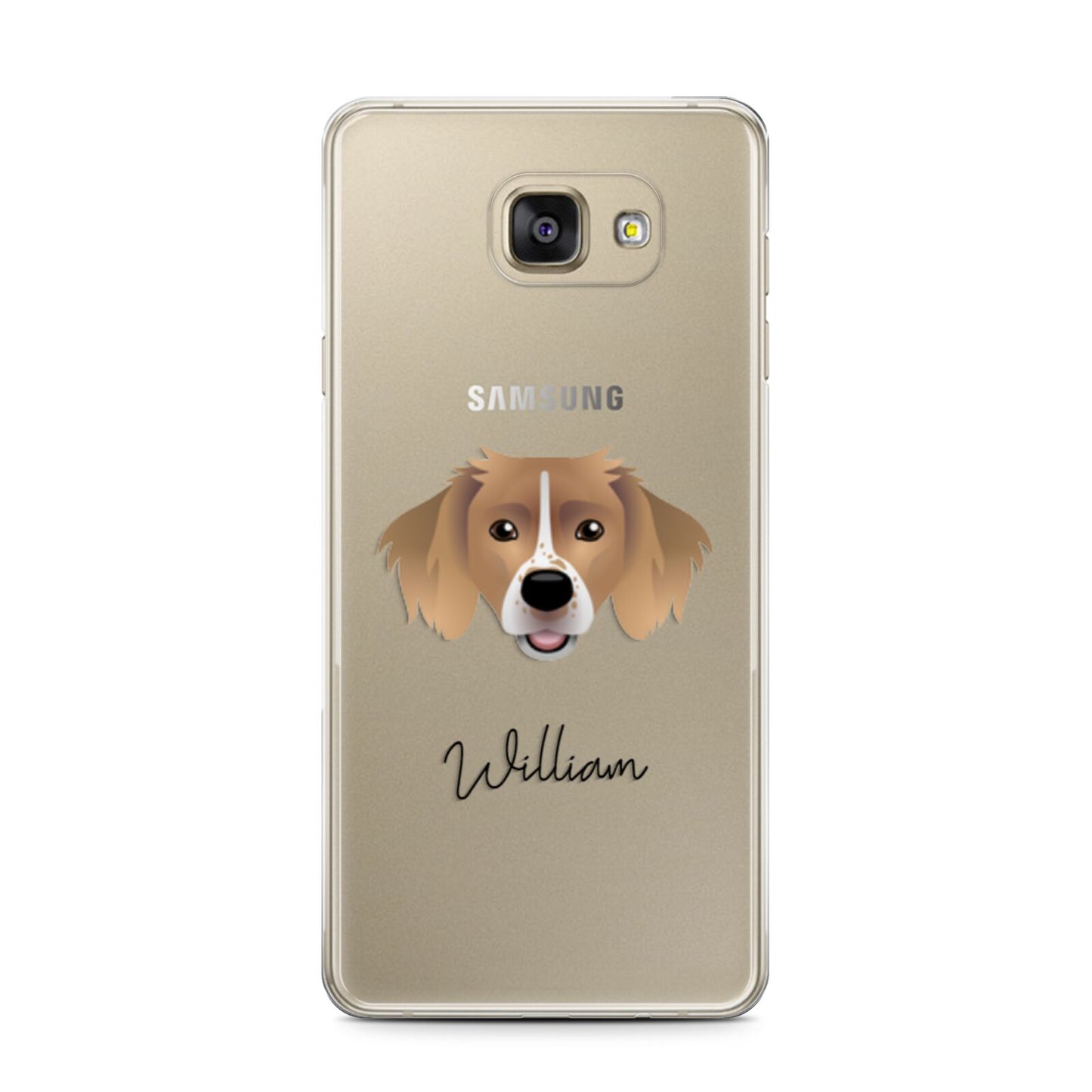 Sprollie Personalised Samsung Galaxy A7 2016 Case on gold phone