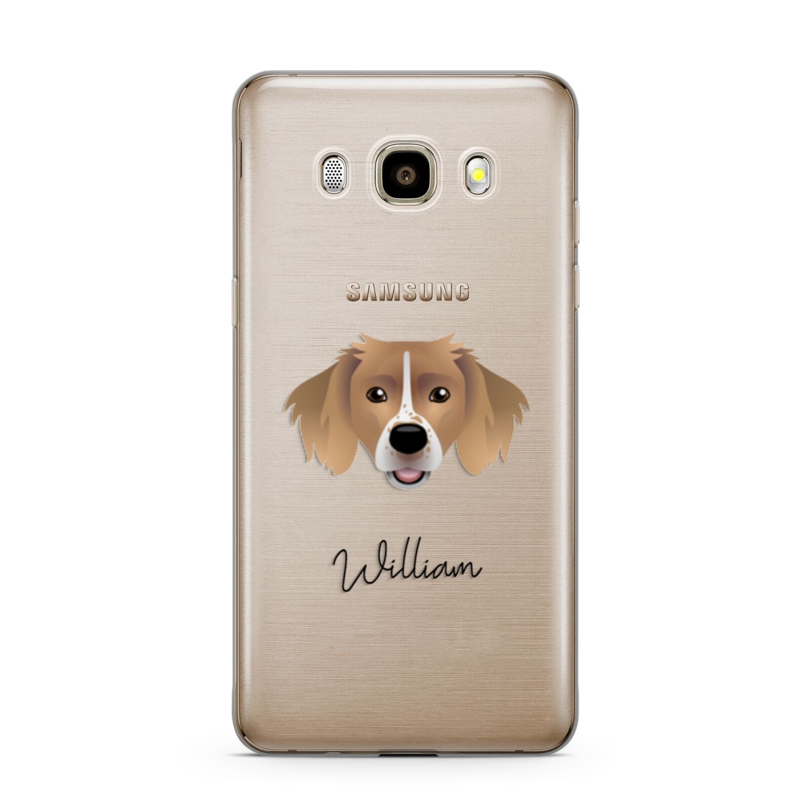 Sprollie Personalised Samsung Galaxy J7 2016 Case on gold phone