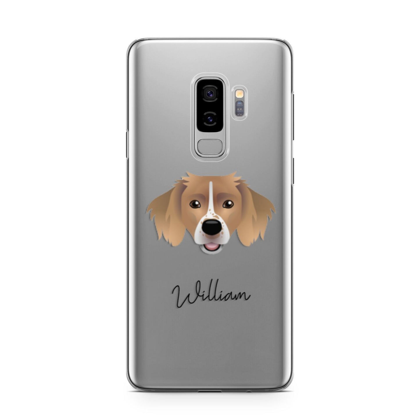 Sprollie Personalised Samsung Galaxy S9 Plus Case on Silver phone