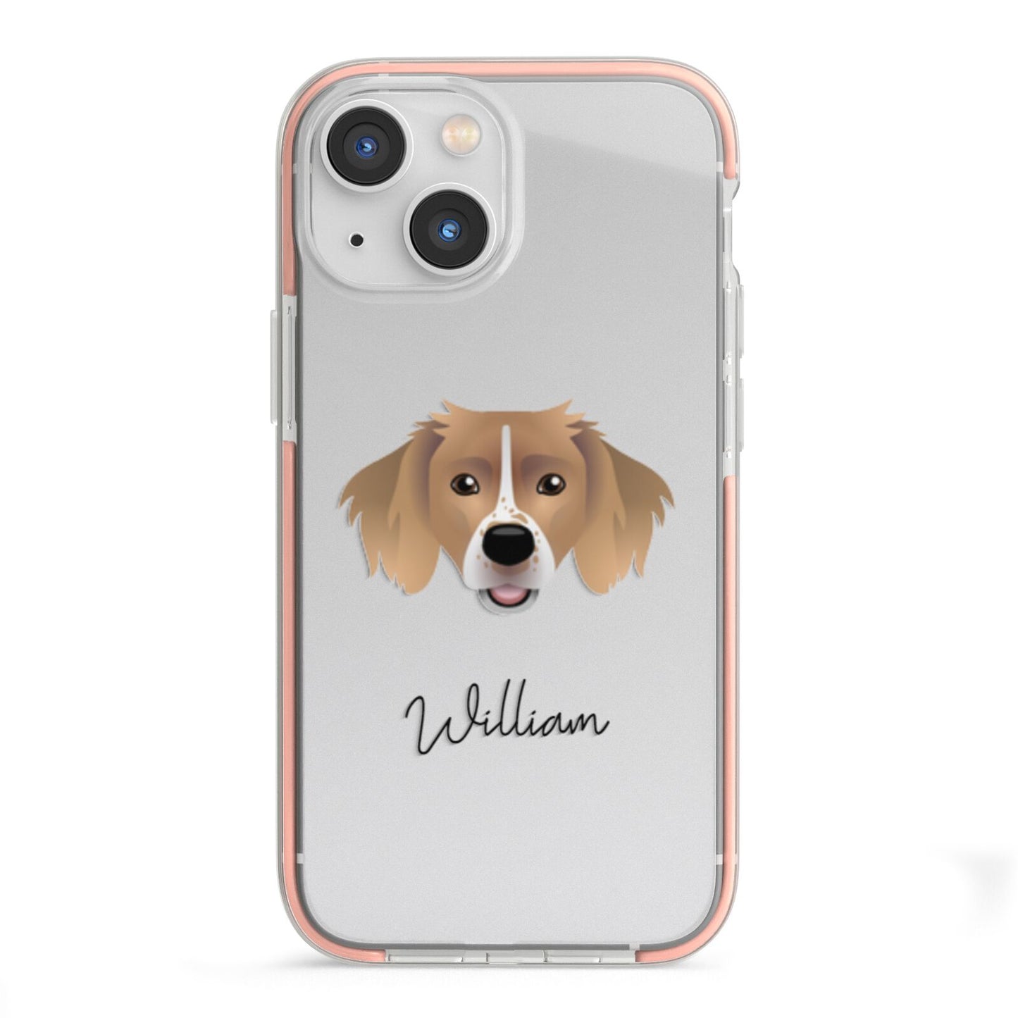 Sprollie Personalised iPhone 13 Mini TPU Impact Case with Pink Edges