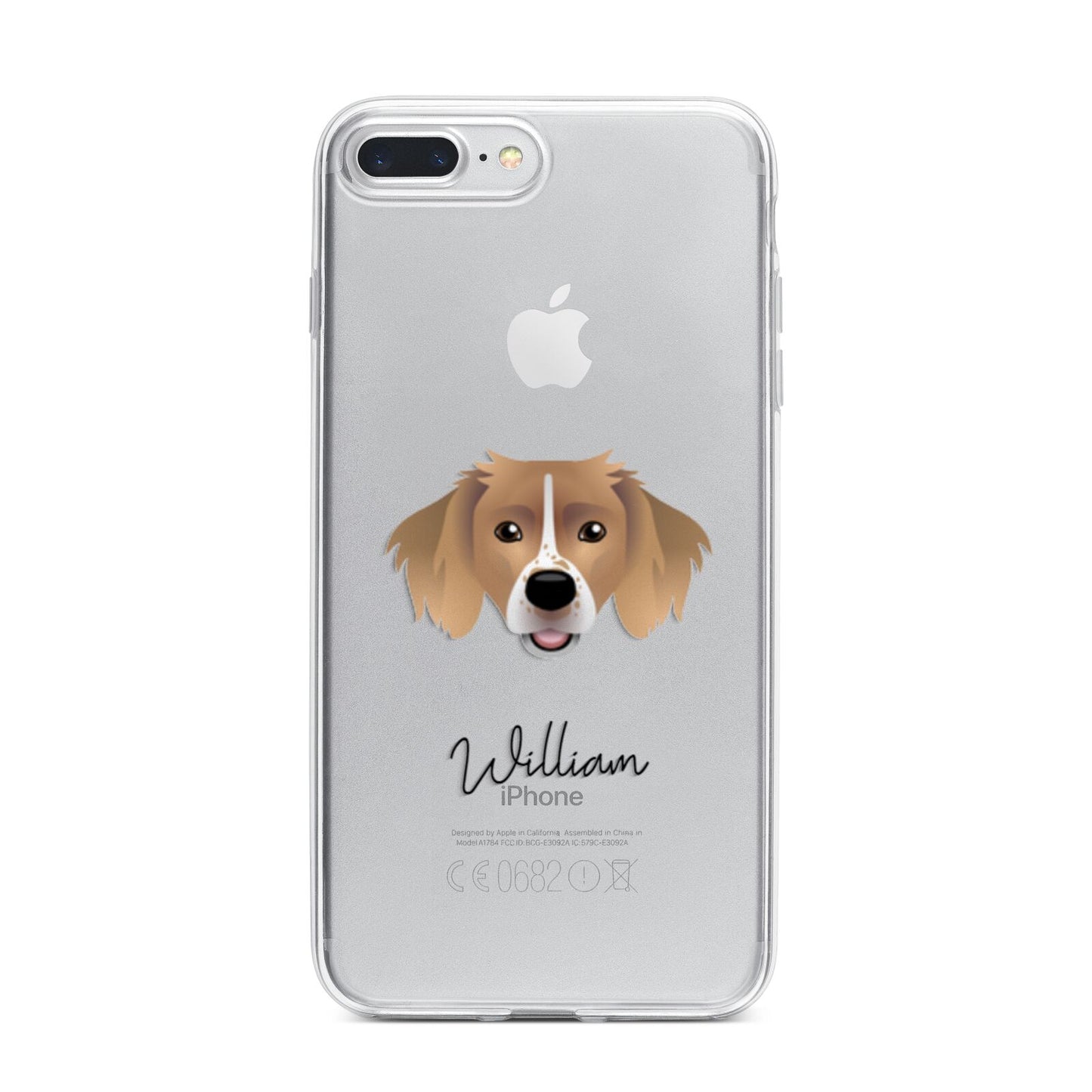 Sprollie Personalised iPhone 7 Plus Bumper Case on Silver iPhone
