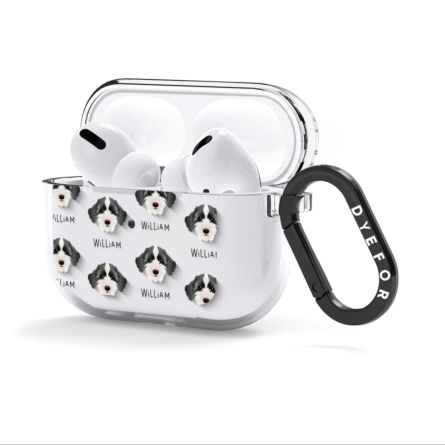 Sproodle Icon with Name AirPods Clear Case 3rd Gen Side Image