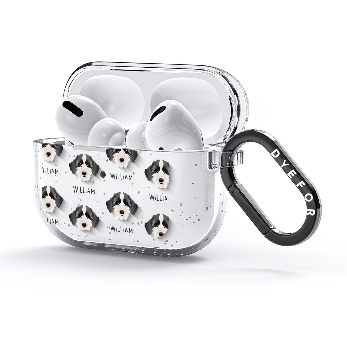 Sproodle Icon with Name AirPods Glitter Case 3rd Gen Side Image