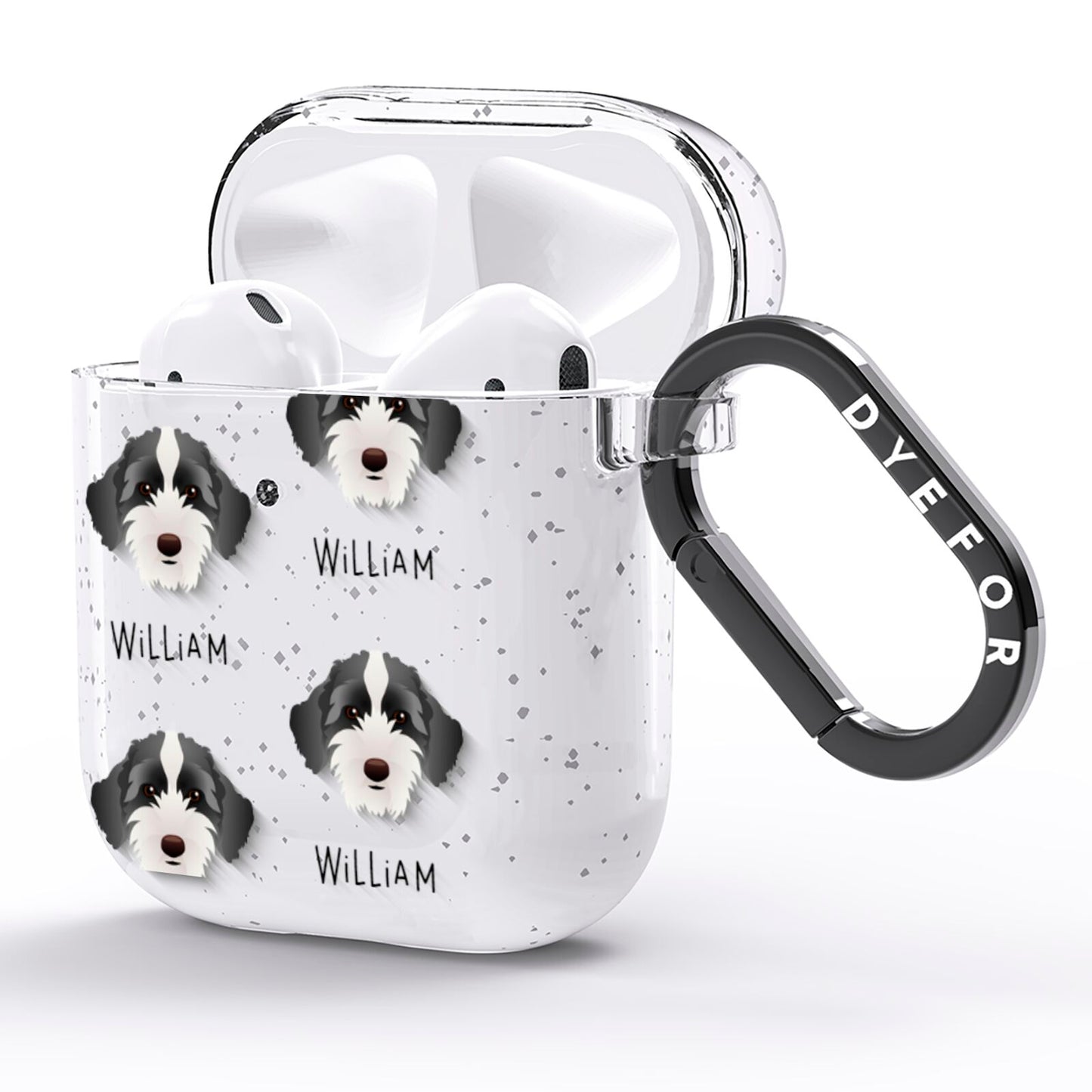 Sproodle Icon with Name AirPods Glitter Case Side Image