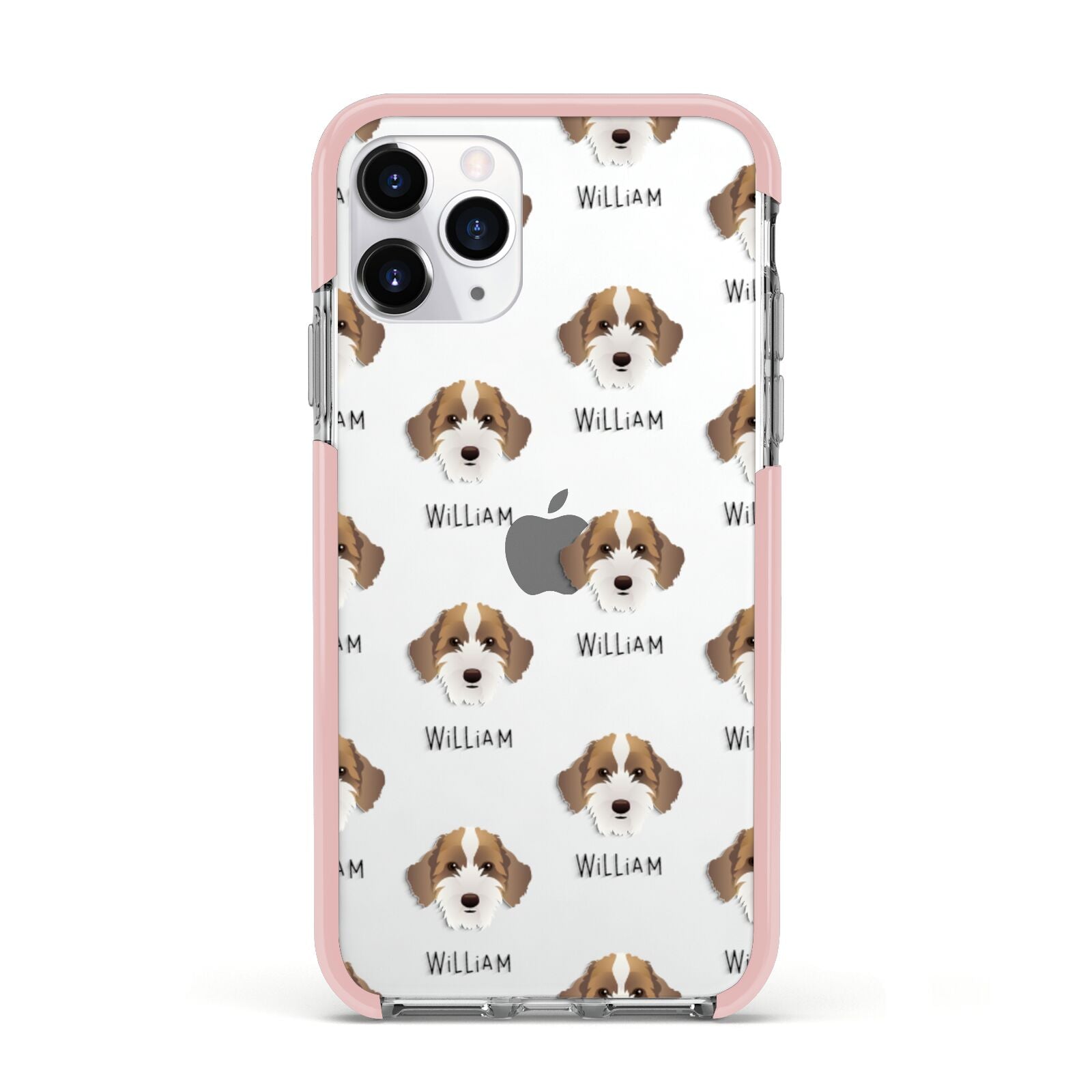 Sproodle Icon with Name Apple iPhone 11 Pro in Silver with Pink Impact Case