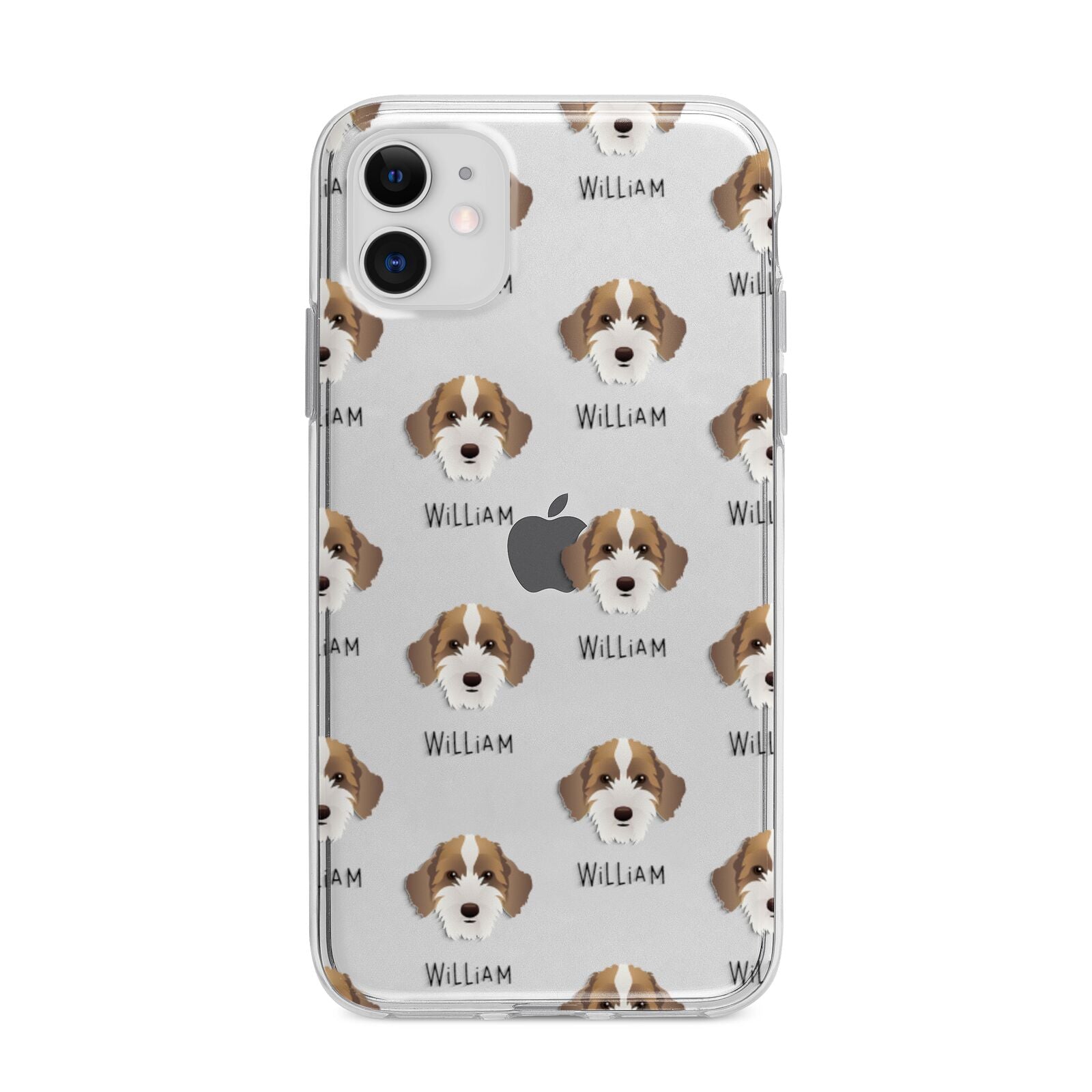 Sproodle Icon with Name Apple iPhone 11 in White with Bumper Case