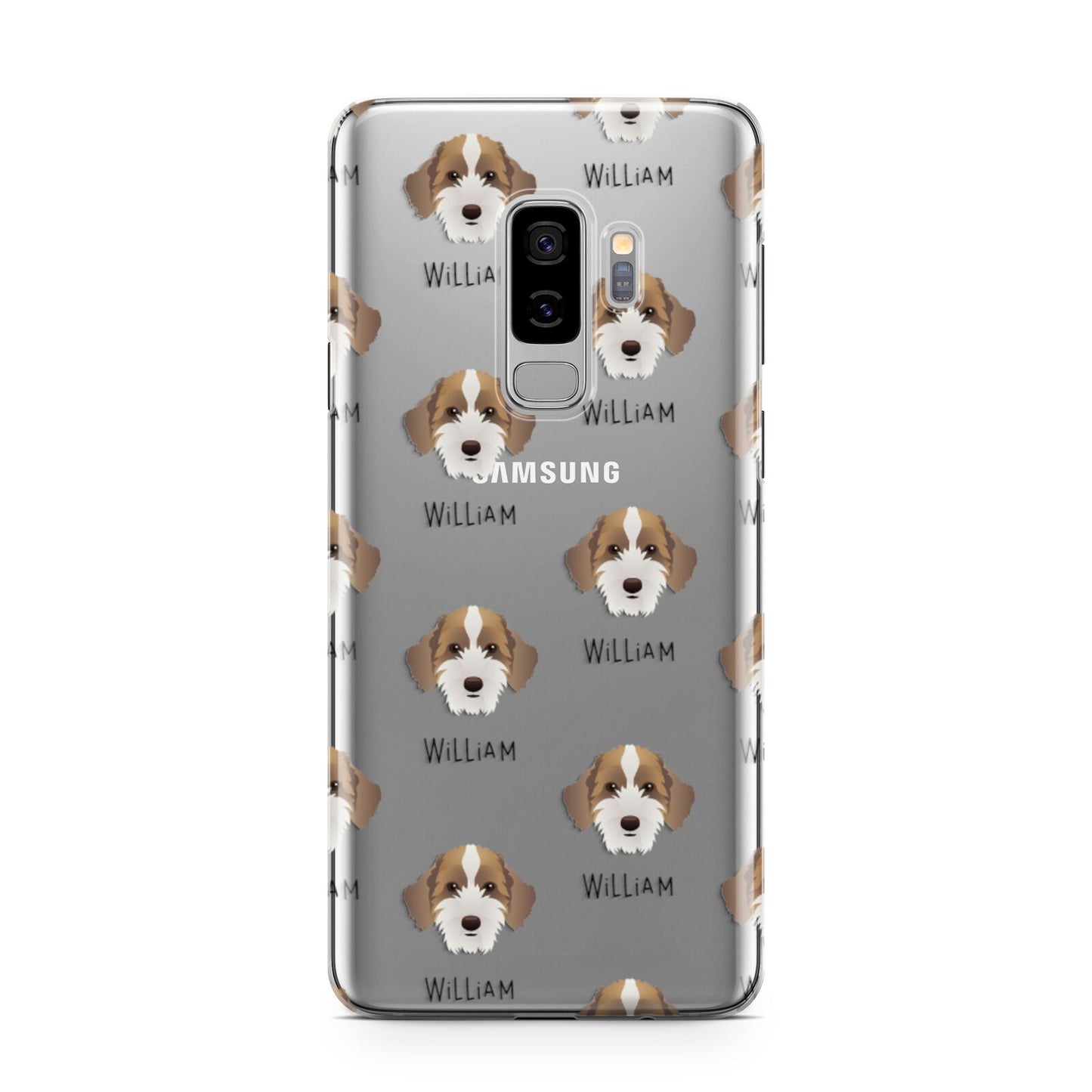 Sproodle Icon with Name Samsung Galaxy S9 Plus Case on Silver phone