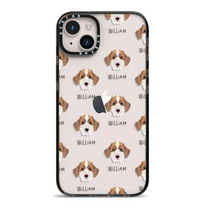 Sproodle Icon with Name iPhone 14 Plus Black Impact Case on Silver phone