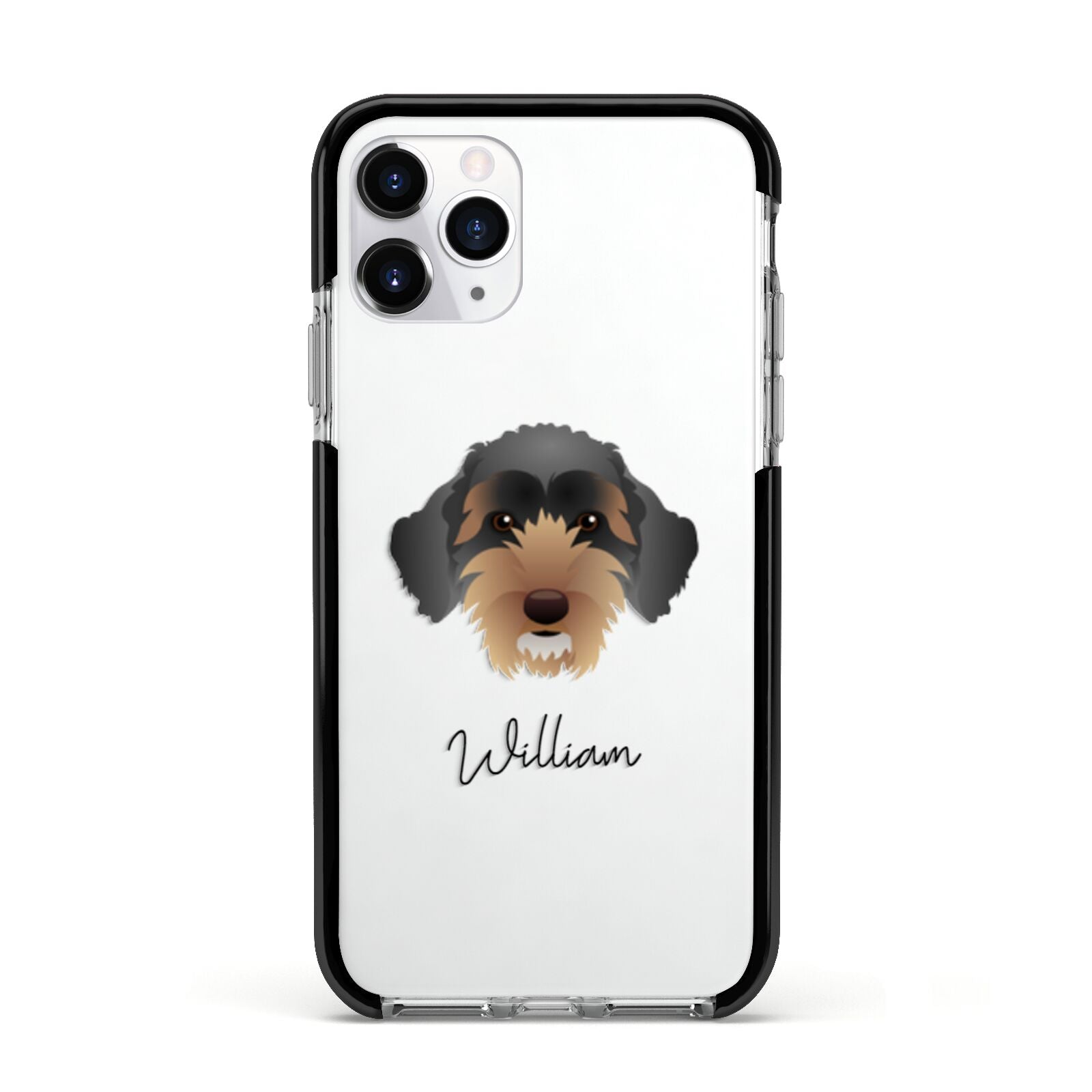 Sproodle Personalised Apple iPhone 11 Pro in Silver with Black Impact Case
