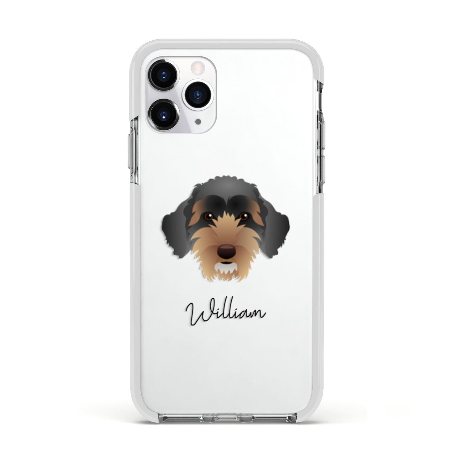 Sproodle Personalised Apple iPhone 11 Pro in Silver with White Impact Case