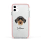 Sproodle Personalised Apple iPhone 11 in White with Pink Impact Case
