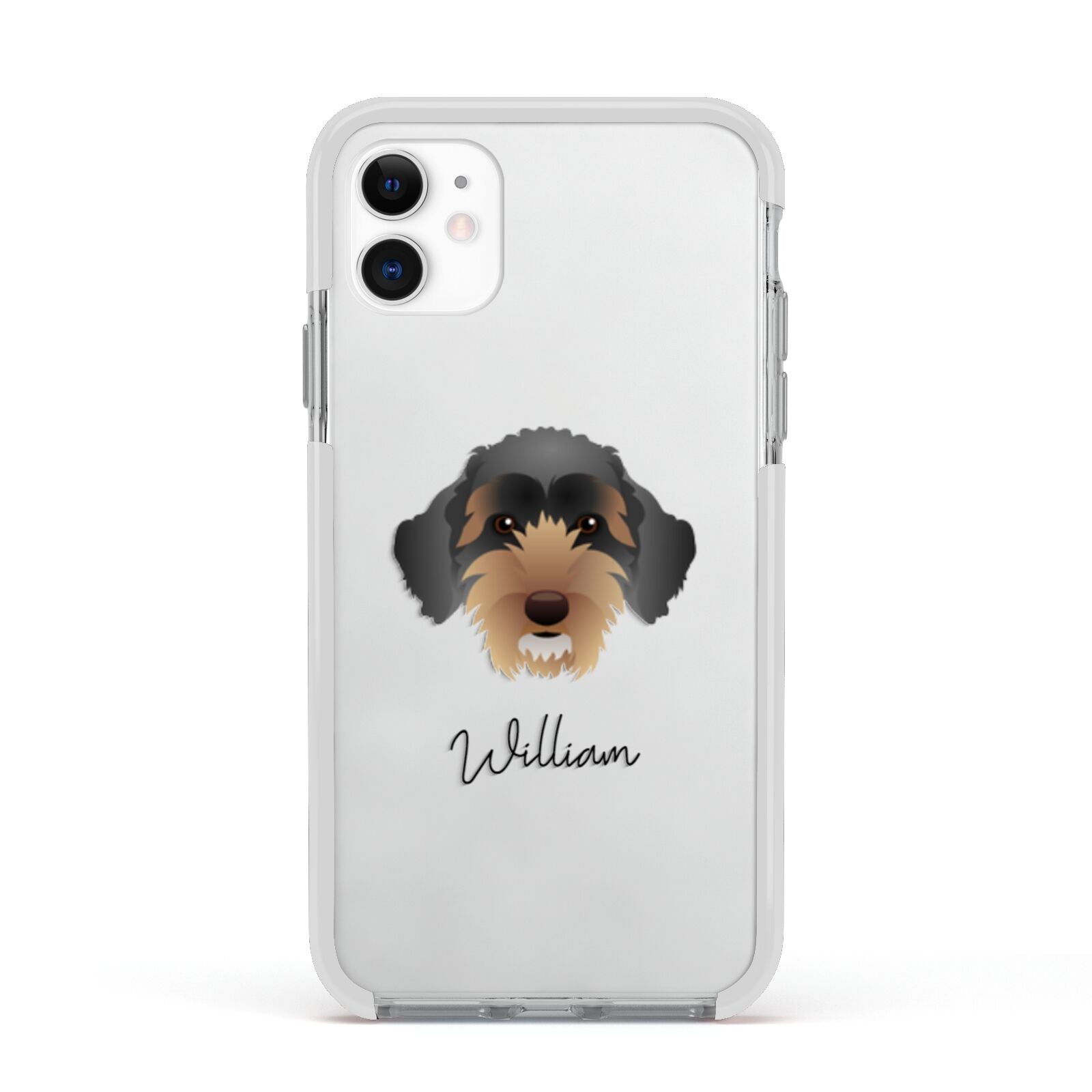 Sproodle Personalised Apple iPhone 11 in White with White Impact Case