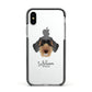 Sproodle Personalised Apple iPhone Xs Impact Case Black Edge on Silver Phone