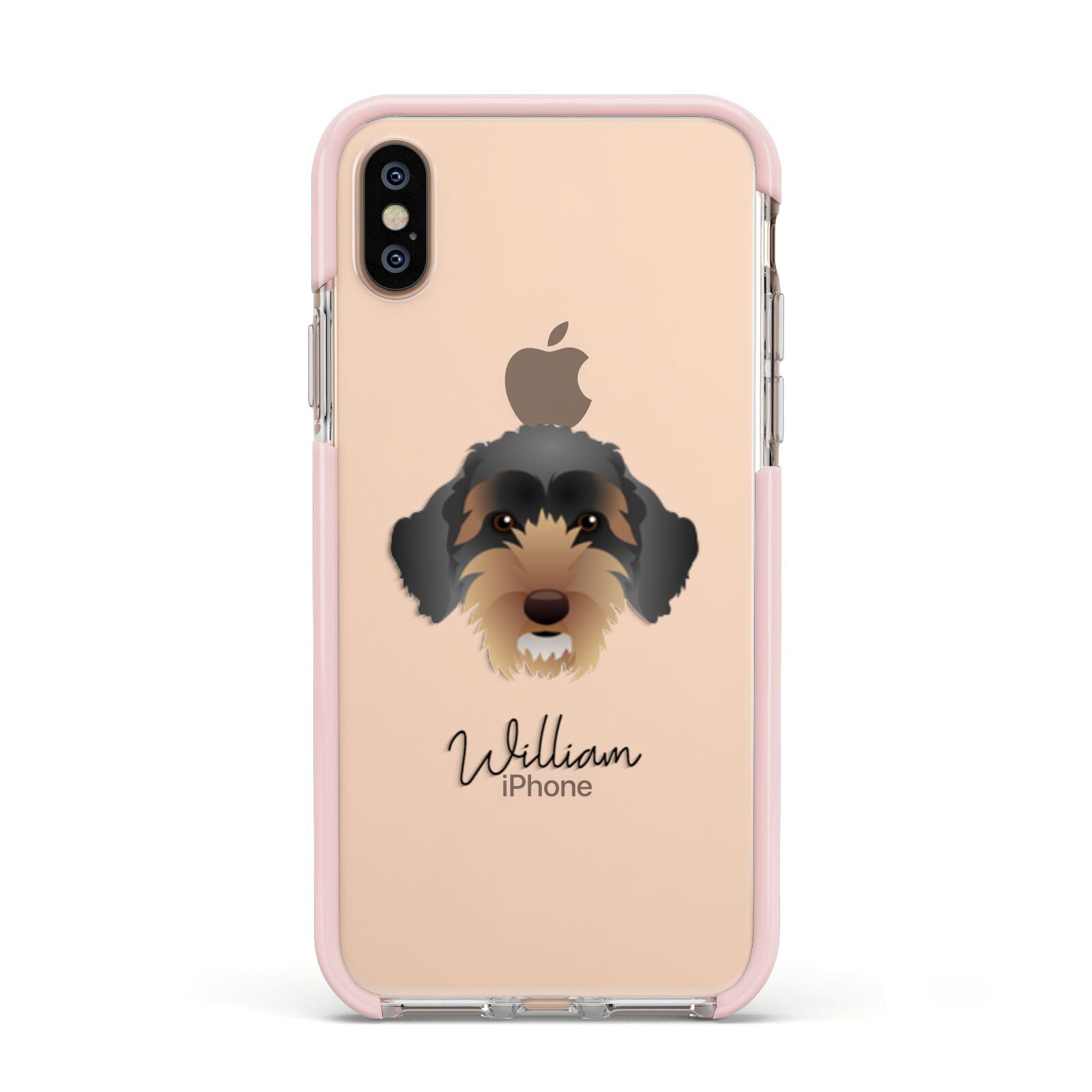 Sproodle Personalised Apple iPhone Xs Impact Case Pink Edge on Gold Phone