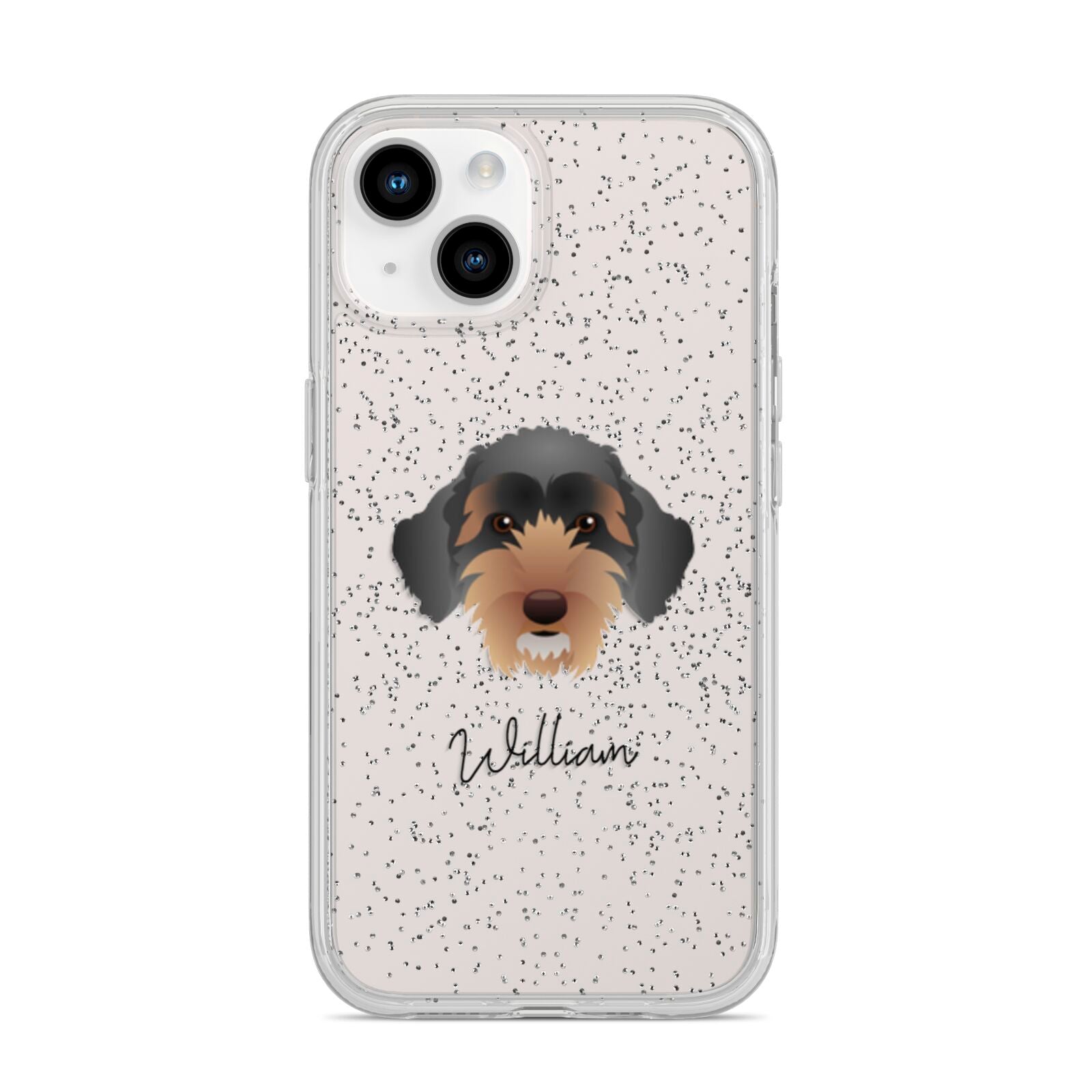 Sproodle Personalised iPhone 14 Glitter Tough Case Starlight