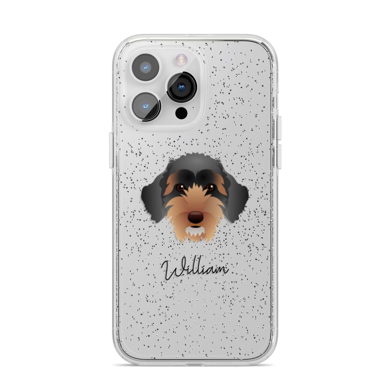 Sproodle Personalised iPhone 14 Pro Max Glitter Tough Case Silver