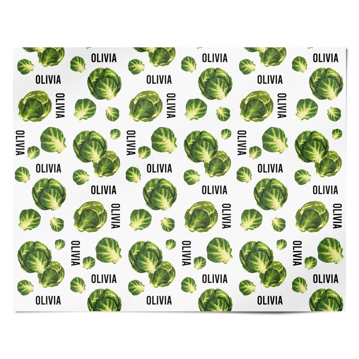 Sprouts with Name Personalised Wrapping Paper Alternative