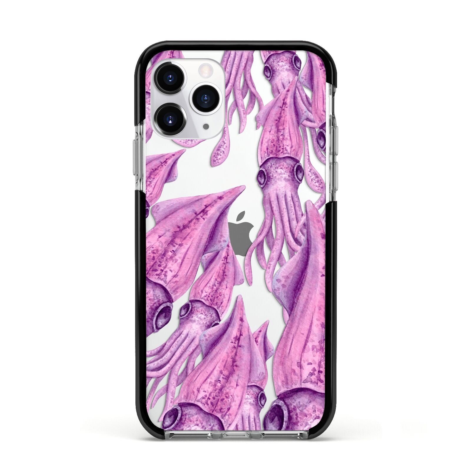 Squid Apple iPhone 11 Pro in Silver with Black Impact Case