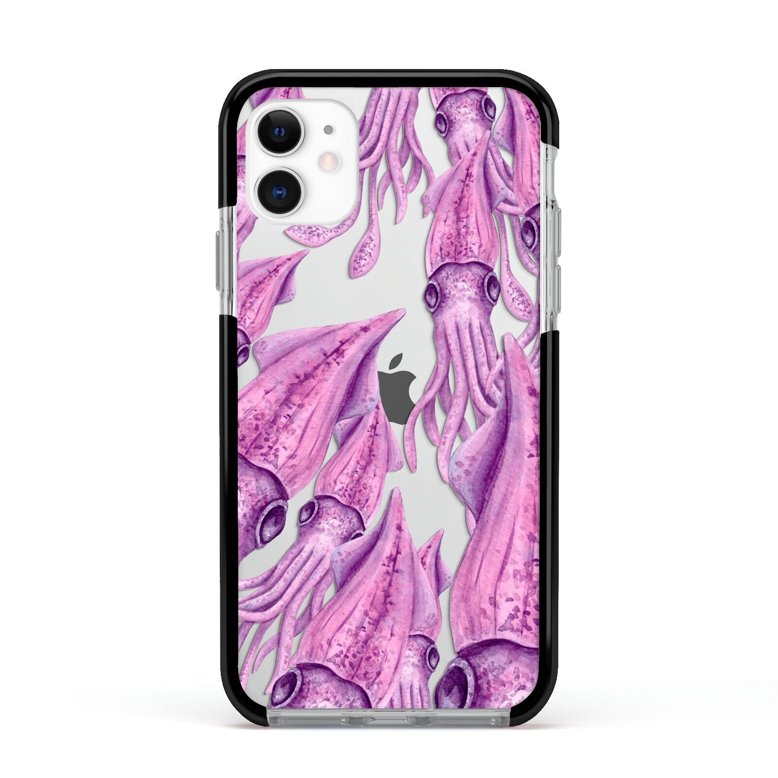 Squid Apple iPhone 11 in White with Black Impact Case