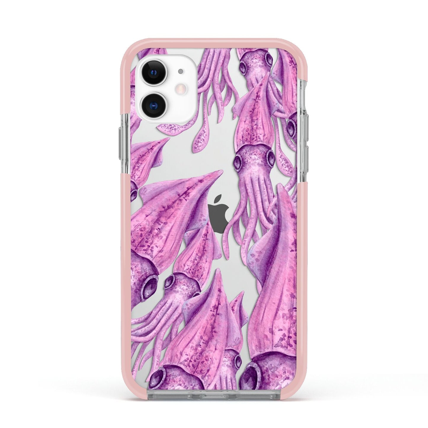 Squid Apple iPhone 11 in White with Pink Impact Case