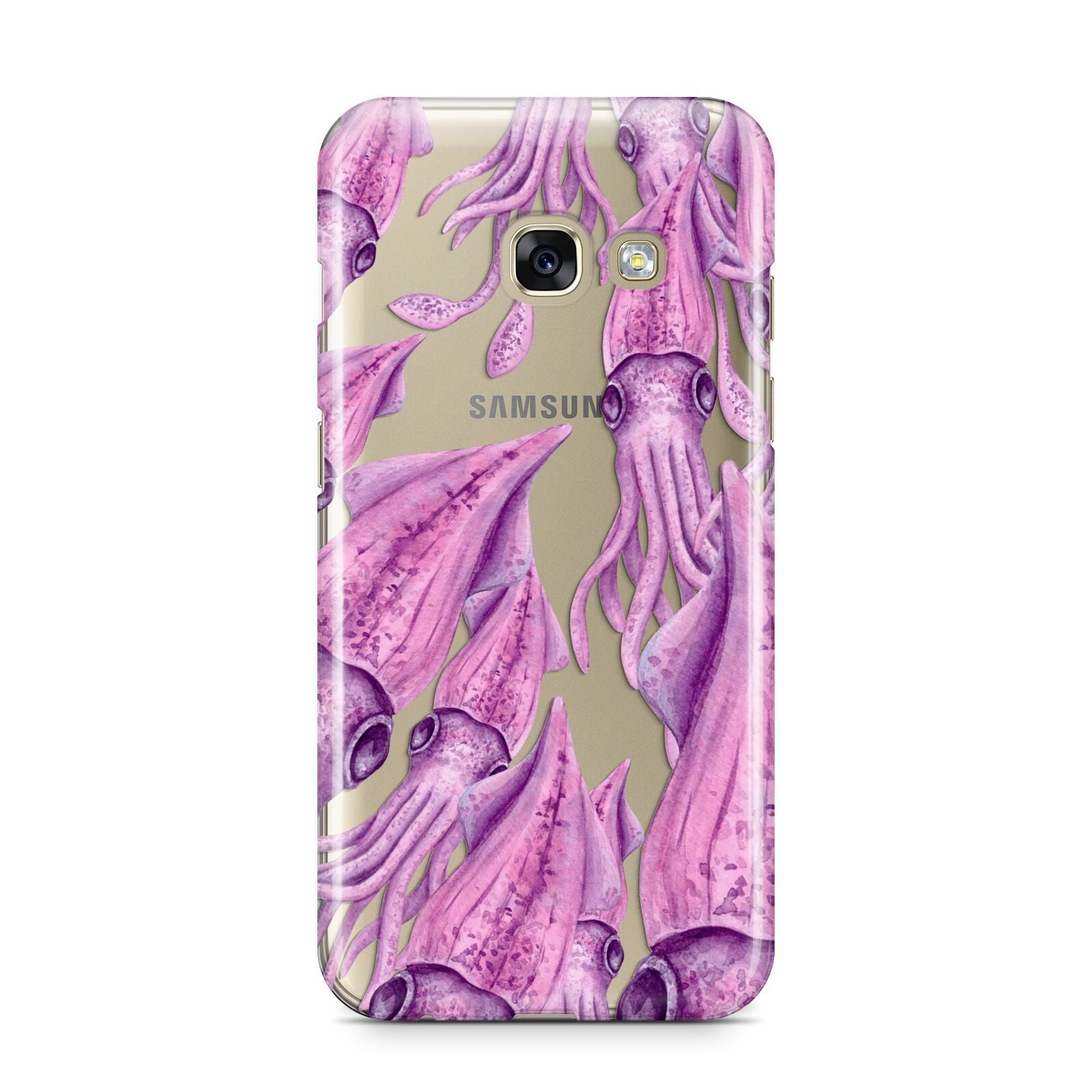 Squid Samsung Galaxy A3 2017 Case on gold phone