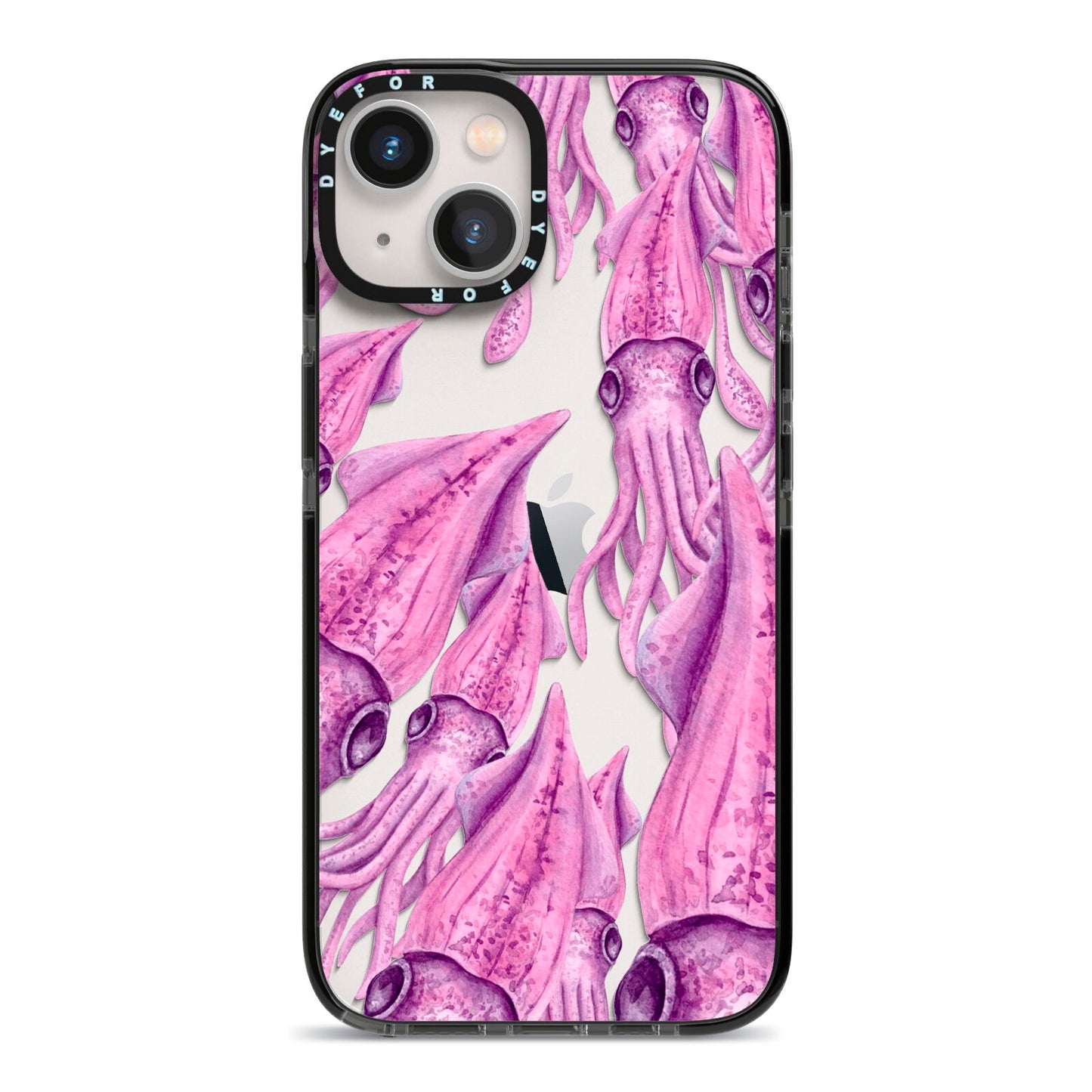 Squid iPhone 13 Black Impact Case on Silver phone