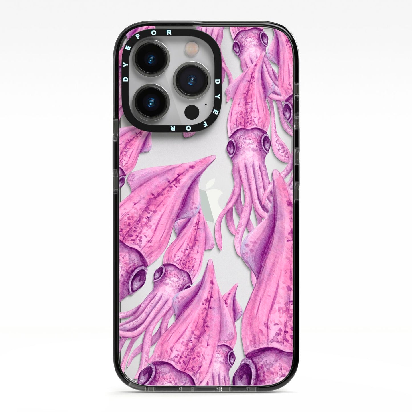 Squid iPhone 13 Pro Black Impact Case on Silver phone