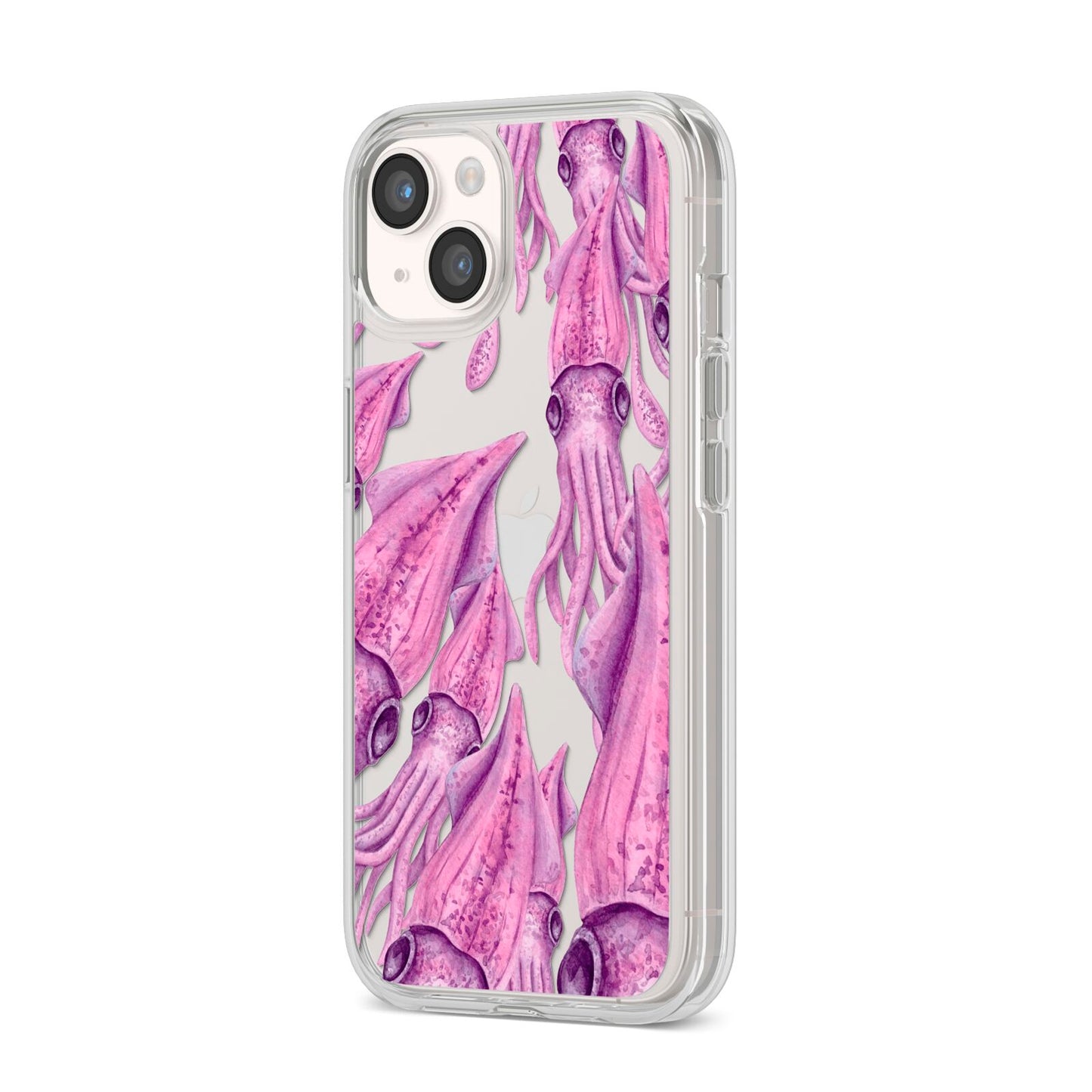 Squid iPhone 14 Clear Tough Case Starlight Angled Image