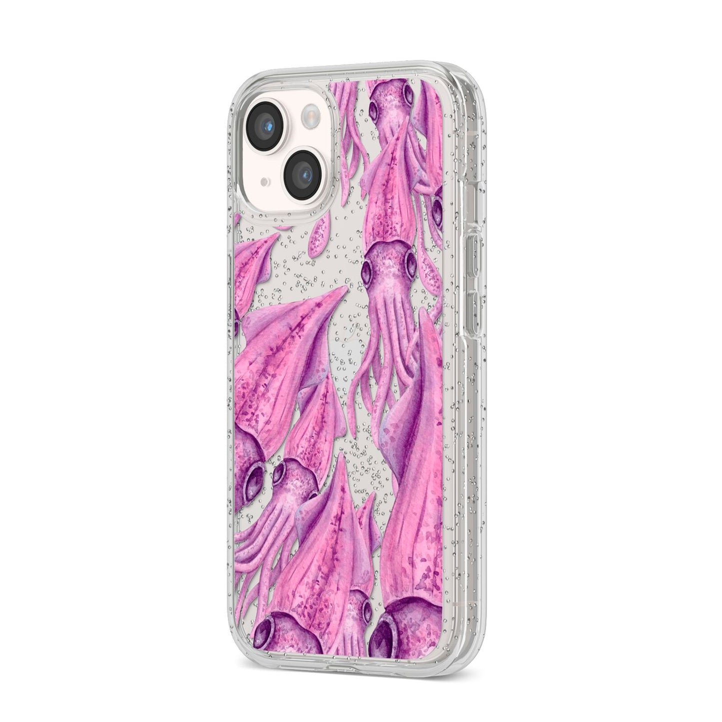 Squid iPhone 14 Glitter Tough Case Starlight Angled Image