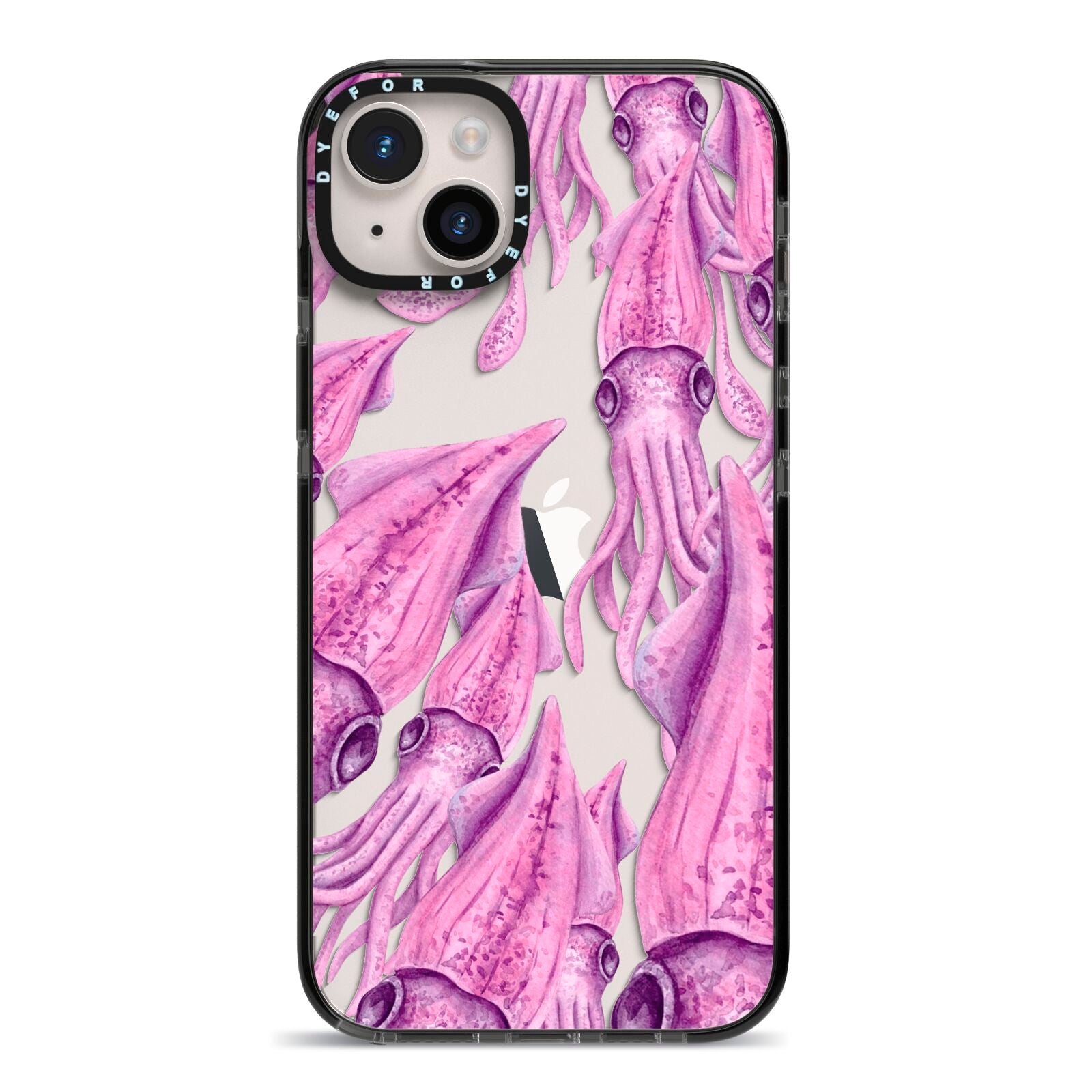 Squid iPhone 14 Plus Black Impact Case on Silver phone