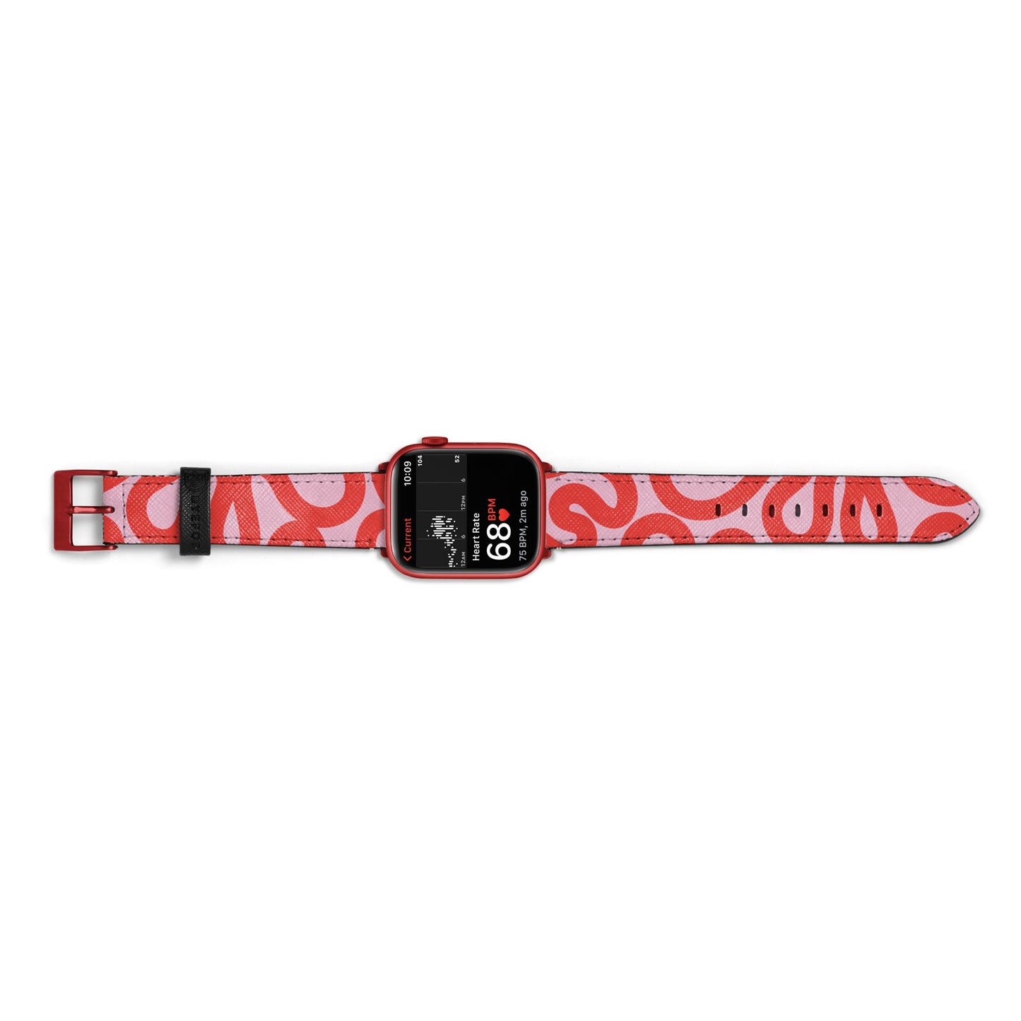 Squiggle Apple Watch Strap Size 38mm Landscape Image Red Hardware