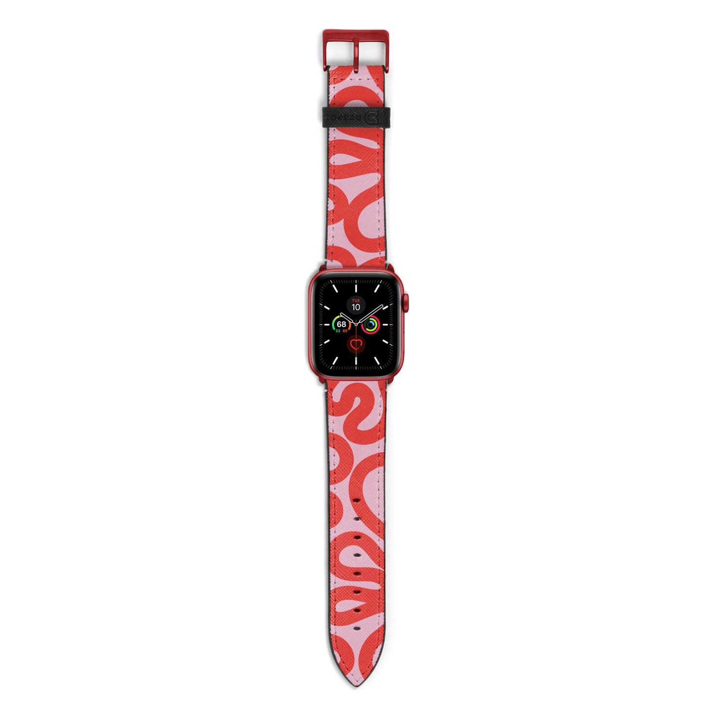 Squiggle Apple Watch Strap with Red Hardware